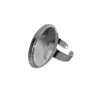 Bague plateau Ovale creux Argent 25 x 18 mm - Graine Créative - Rougier et Plé