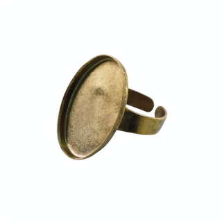 Bague plateau Ovale creux Vieil Or 25 x 18 mm - Graine Créative - Rougier et Plé