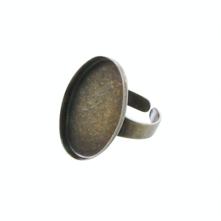 Bague plateau Ovale creux Bronze 25 x 18 mm - Graine Créative - Rougier et Plé