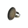 Bague plateau Ovale creux Bronze 25 x 18 mm - Graine Créative - Rougier et Plé