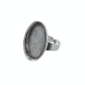 Bague plateau Ovale creux Vieil Argent 25 x 18 mm - Graine Créative - Rougier et Plé