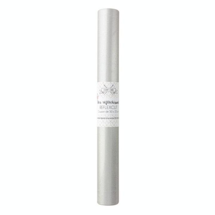 Coupon de Flex thermocollant argent réfléchissant 50 x 25 cm - Com 1 Idée - Rougier et Plé