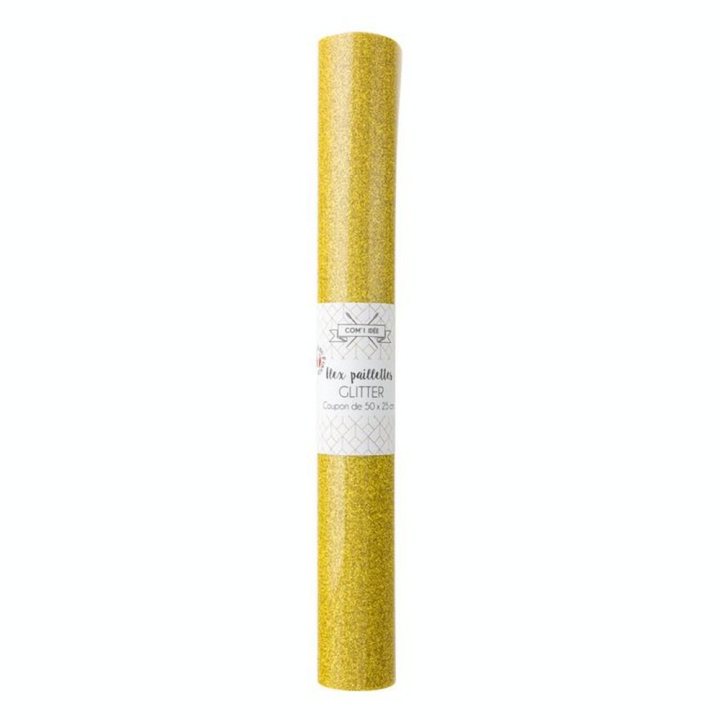 Coupon de Flex thermocollant or pailleté 50 x 25 cm - Com 1 Idée - Rougier et Plé