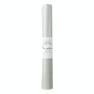 Coupon de Flex thermocollant argent pailleté 50 x 25 cm - Com 1 Idée - Rougier et Plé