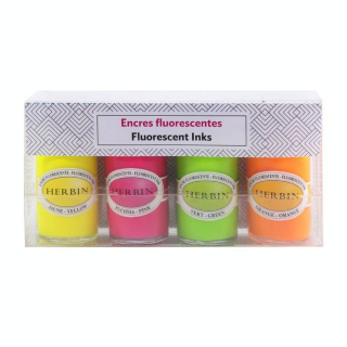 Encre pigmentée fluorescente 4 couleurs 15 ml - Jacques Herbin - Rougier et Plé