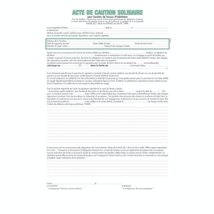 Engagement de caution 21 x 29,7 cm - Exacompta - Rougier et Plé