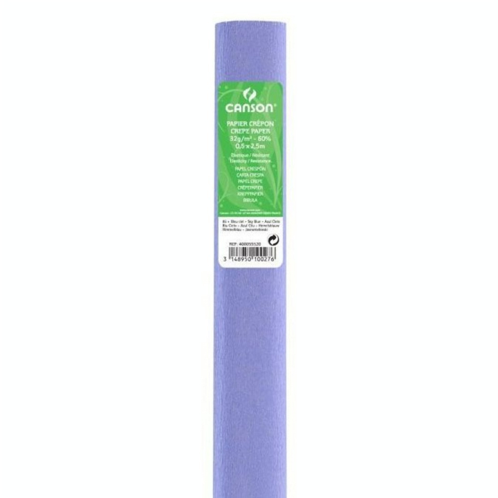Papier crépon en rouleau 60% 2.50 x 0.50m Bleu ciel - Canson - Rougier et Plé