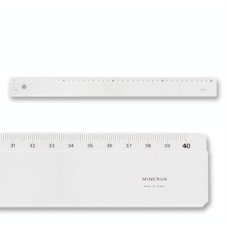 Règle plate biseau + bord anti-taches 40 cm - Minerva - Rougier et Plé