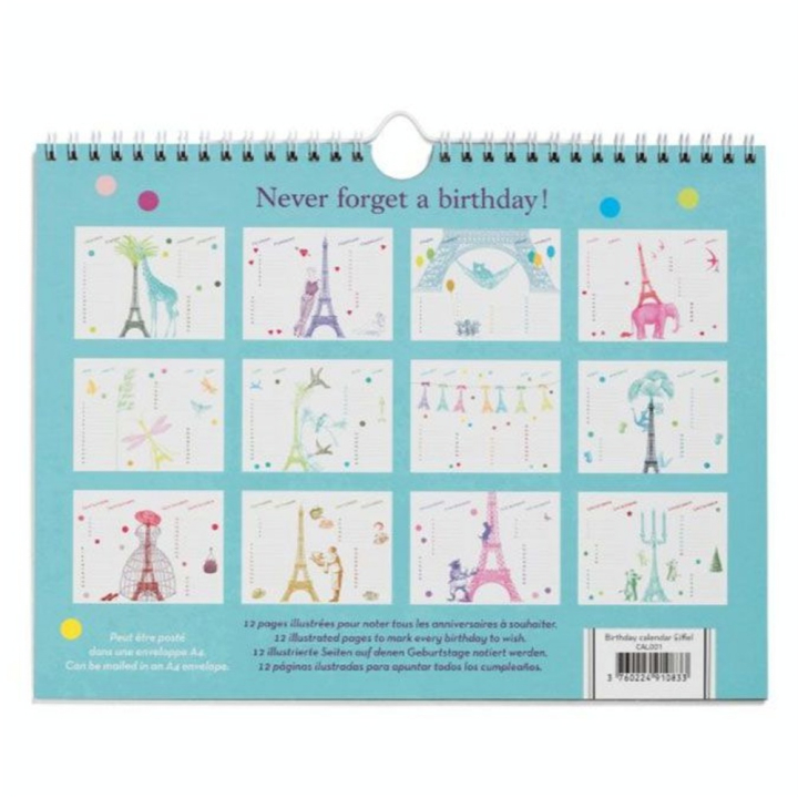 Calendrier perpétuel A4 Eiffel - Alibabette Éditions - Rougier et Plé