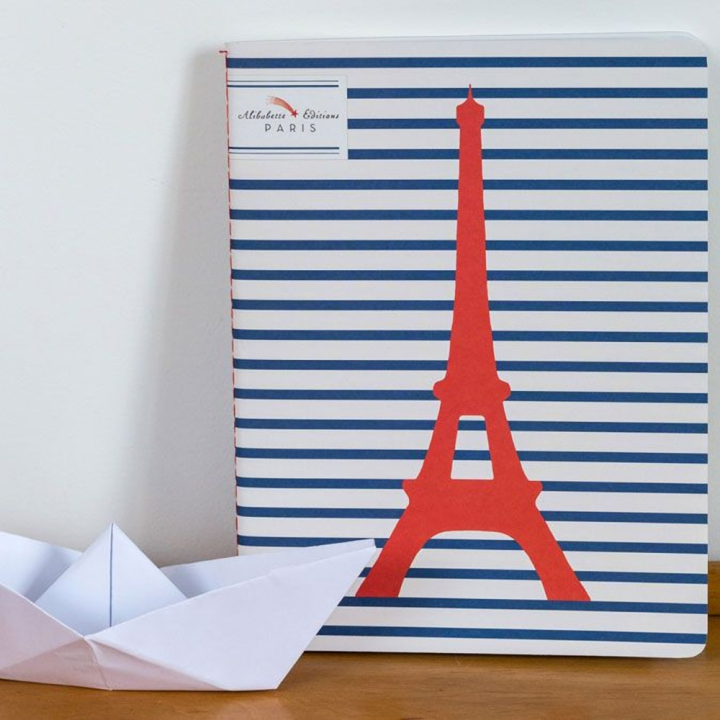 Cahier ligné numéroté 17 x 22 cm 100 g/m² 64 p Matelot Eiffel - Alibabette Éditions - Rougier et Plé