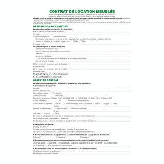 Contrat de location pour locaux meublés - Exacompta - Rougier et Plé