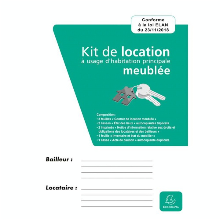 Contrat kit de location meublée - Exacompta - Rougier et Plé