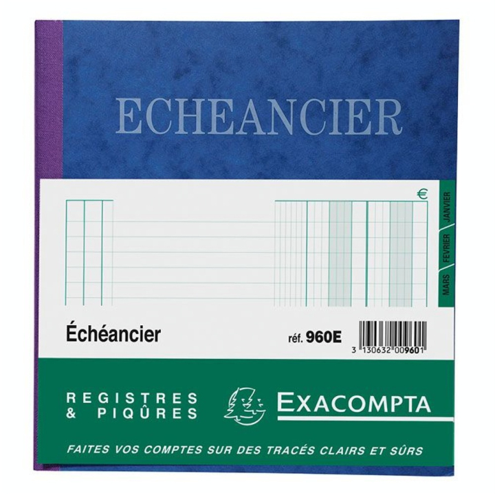 Échéancier tracé journal 80 p 21 x 19 cm - Exacompta - Rougier et Plé