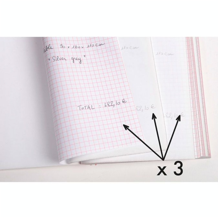Manifold quadrillé Q.5x5 A5 triple feuillets autocopiants - Exacompta - Rougier et Plé