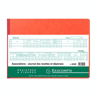 Piqûre 27 x 38 cm Journal des recettes dépenses Associations 80 p - Exacompta - Rougier et Plé