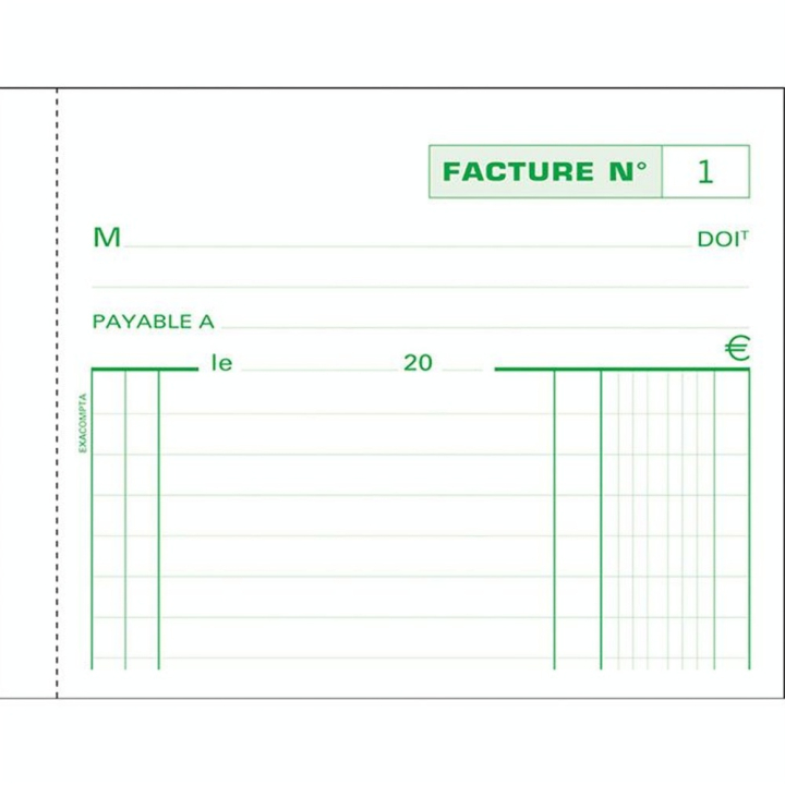 Manifold Factures 10,5 x 13,5 cm 50 F dupli autocopiants - Exacompta - Rougier et Plé