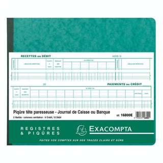 Piqûre Journal de caisse ou banque 27 x 32 cm - Exacompta - Rougier et Plé