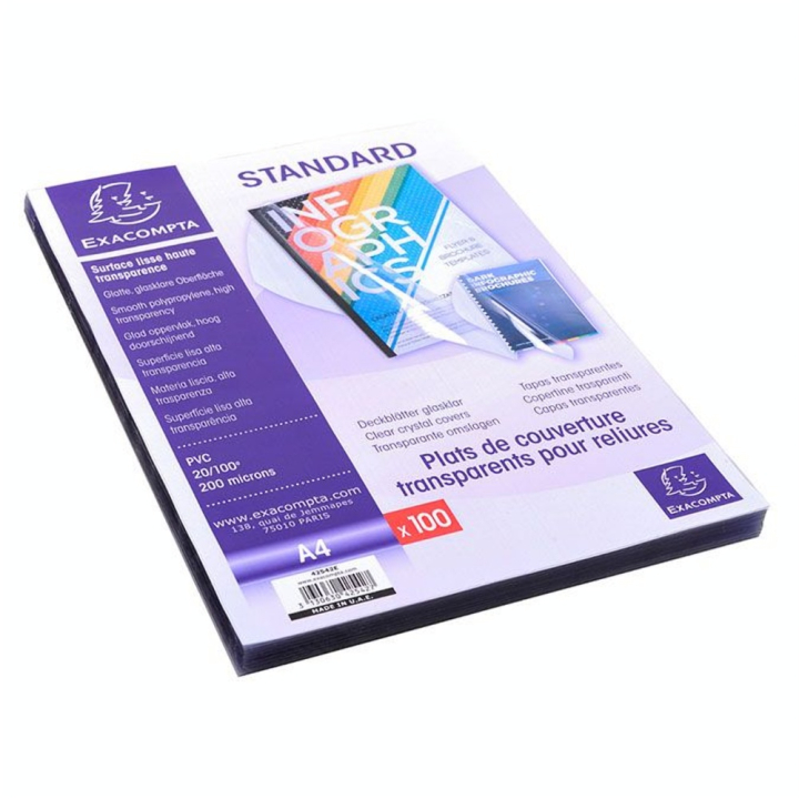Plat de couverture transparent A4 200 µ - Exacompta - Rougier et Plé