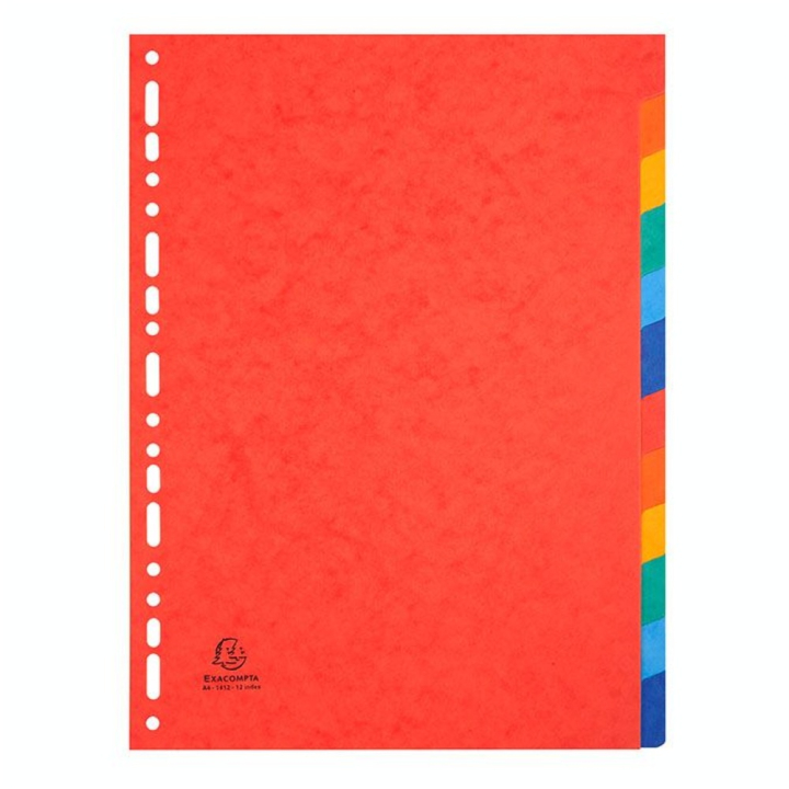 Intercalaires A4 carte lustrée 225 g/m² 12 positions - Exacompta - Rougier et Plé
