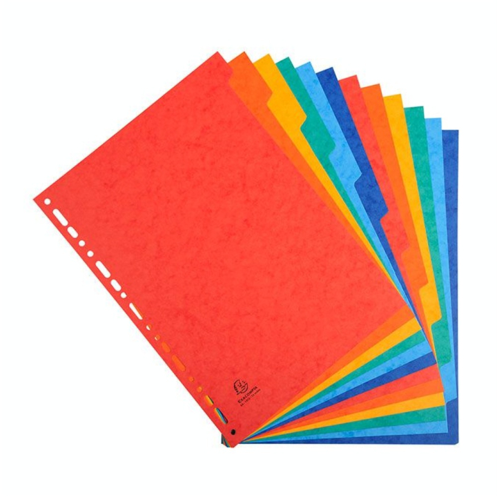 Intercalaires A4 carte lustrée 225 g/m² 12 positions - Exacompta - Rougier et Plé
