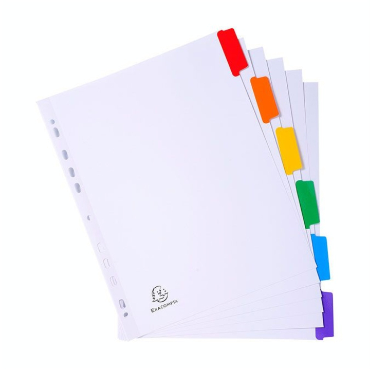 Intercalaires A4+ carte blanche 160 g/m² 6 positions - Exacompta - Rougier et Plé