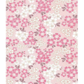 Papier Japonais 52 x 65,5 cm 100 g/m² Fleurs sur fond Rose - Esprit Papier - Rougier et Plé