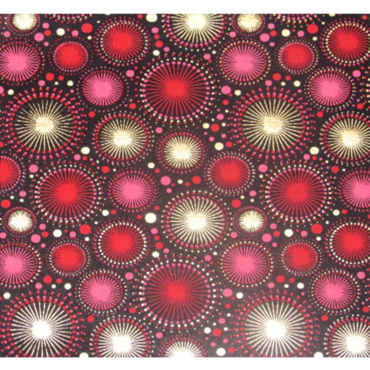 Papier Indien 50 x 70 cm 120 g/m² Artifices Noir, Rouge & Or - Esprit Papier - Rougier et Plé