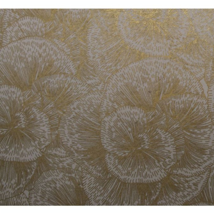 Papier Lokta 50 x 70 cm 150 g/m² Fleurs dorées sur Crème - Esprit Papier - Rougier et Plé