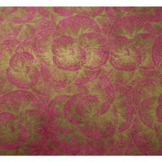 Papier Lokta 50 x 70 cm 150 g/m² Fleurs dorées sur Fushia - Esprit Papier - Rougier et Plé