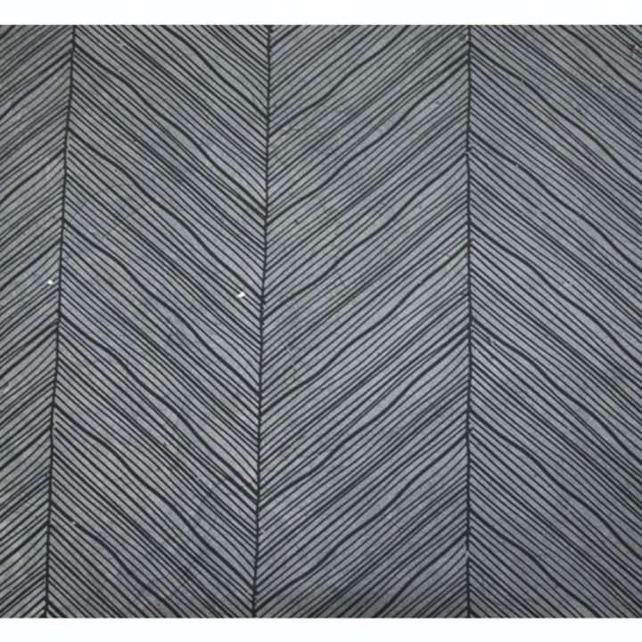 Papier Lokta 50 x 70 cm 150 g/m² Rayures contemporaines Noires sur Gris - Esprit Papier - Rougier et Plé