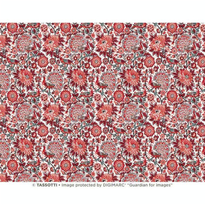 Papier Italien 50 x 70 cm 85 g/m² Paons rouges - Esprit Papier - Rougier et Plé