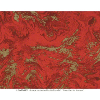 Papier Italien 50 x 70 cm 85 g/m² Marbré rouge et or - Esprit Papier - Rougier et Plé