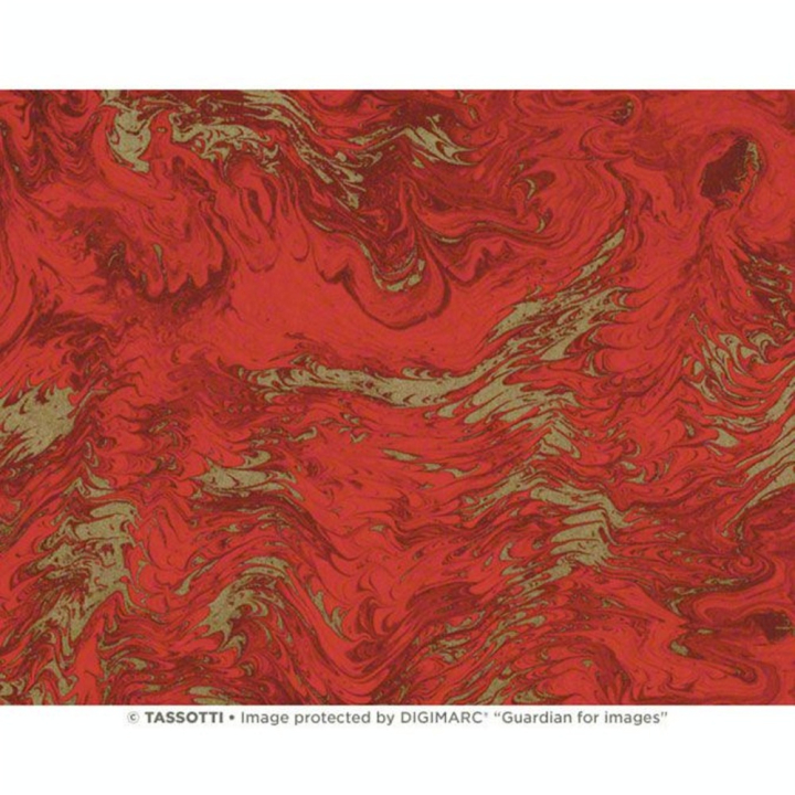 Papier Italien 50 x 70 cm 85 g/m² Marbré rouge et or - Esprit Papier - Rougier et Plé