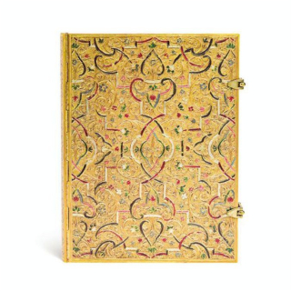 Carnet ligné Marquetterie d'or 18 x 23 cm 120 g/m² 240 p - Paperblanks - Rougier et Plé