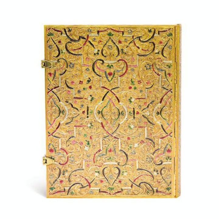 Carnet ligné Marquetterie d'or 18 x 23 cm 120 g/m² 240 p - Paperblanks - Rougier et Plé