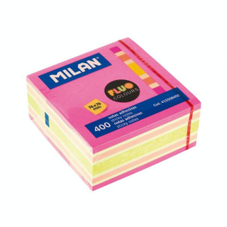 Bloc-notes adhésives Fluo 76 x 76 mm 400 pcs - MILAN - Rougier et Plé