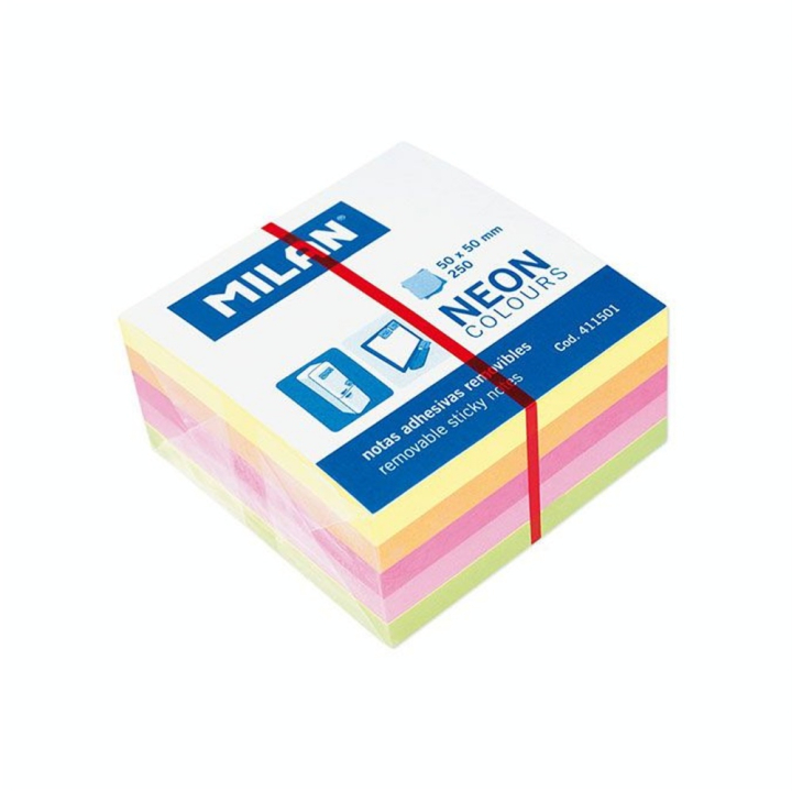 Bloc-notes adhésives Neon 50 x 50 mm 250 pcs - MILAN - Rougier et Plé