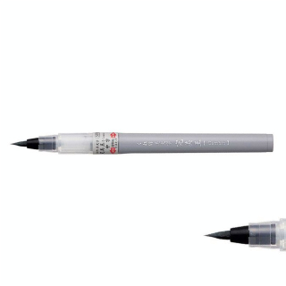 Pinceau réservoir d’encre Bimoji Cambio moyen Gris - Kuretake - Rougier et Plé