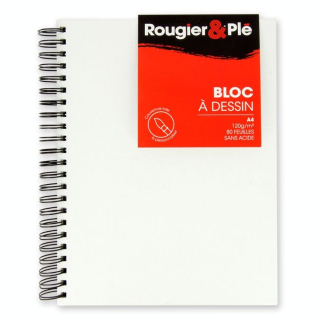 Bloc à dessin 180 g/m² Couverture personnalisable A4 21 x 29,7 cm - Rougier&Plé - Rougier et Plé
