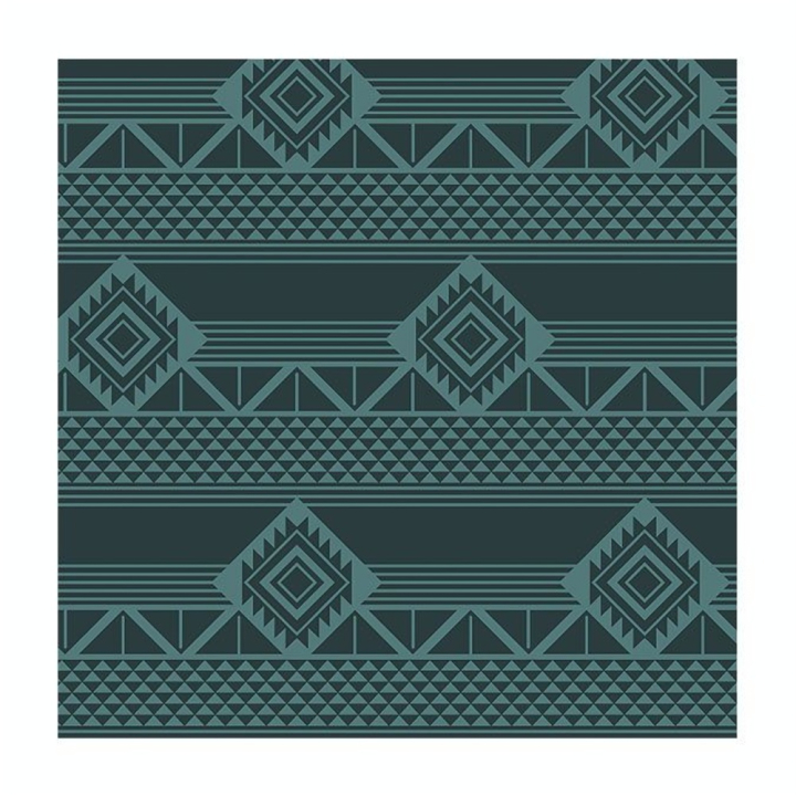 Coupon de tissu Wax imprimé Azteque lagon - 150 x 160 cm - Collection Privée - Rougier et Plé