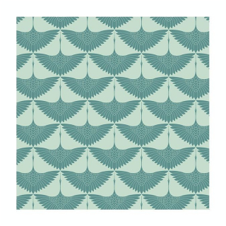 Coupon de tissu Wax imprimé Envol menthe - 150 x 160 cm - Collection Privée - Rougier et Plé