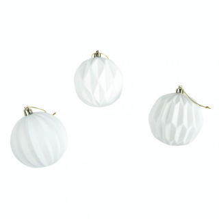 Boule en plastique blanc 8 cm 3 pcs - Rayher - Rougier et Plé