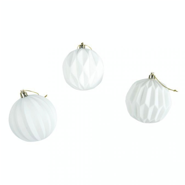 Boule en plastique blanc 8 cm 3 pcs - Rayher - Rougier et Plé