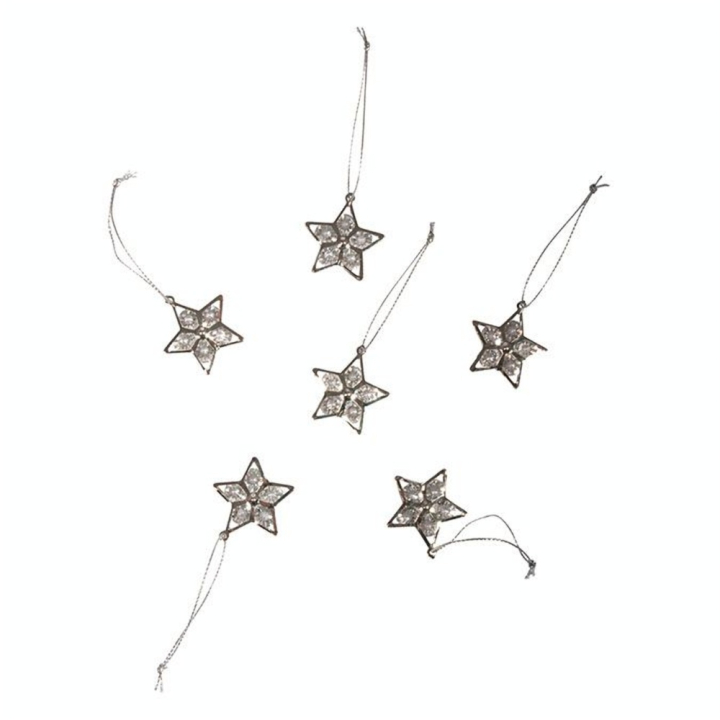 Pendentif à suspendre Etoile argenté - 6 pcs - Rayher - Rougier et Plé