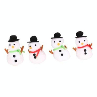 Bonhommes de neige pompons et feutrine 7 x 3 cm x 4 pcs - CTOP - Rougier et Plé