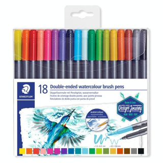 Feutre double pointe Aquarellable Marsgraphic duo 18 pcs - Staedtler - Rougier et Plé