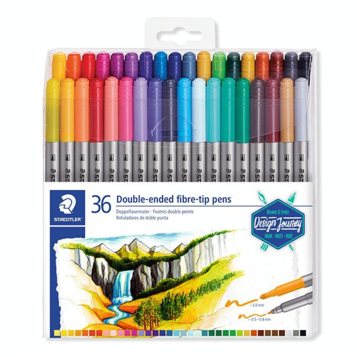 Feutre double pointe 3200 Twin-tip 36 pcs Design Journey - Staedtler - Rougier et Plé