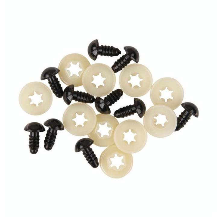 Yeux en plastique d'animaux Bruns Ø 9 mm 10 pcs - Rayher - Rougier et Plé