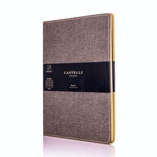 Carnet de notes ligné Harris 13 x 21 cm Marron - Castelli - Rougier et Plé