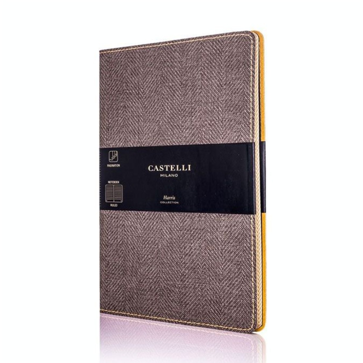 Carnet de notes ligné Harris 13 x 21 cm Marron - Castelli - Rougier et Plé